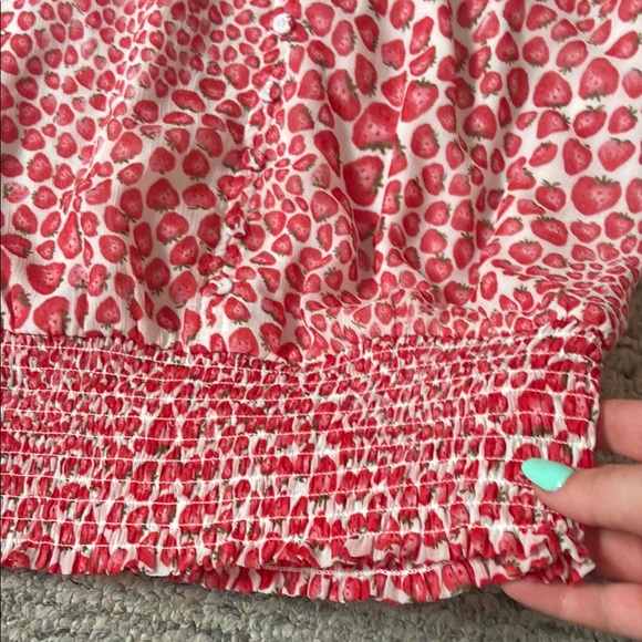 Joie Strawberry Print Blouse - Picture 3 of 4